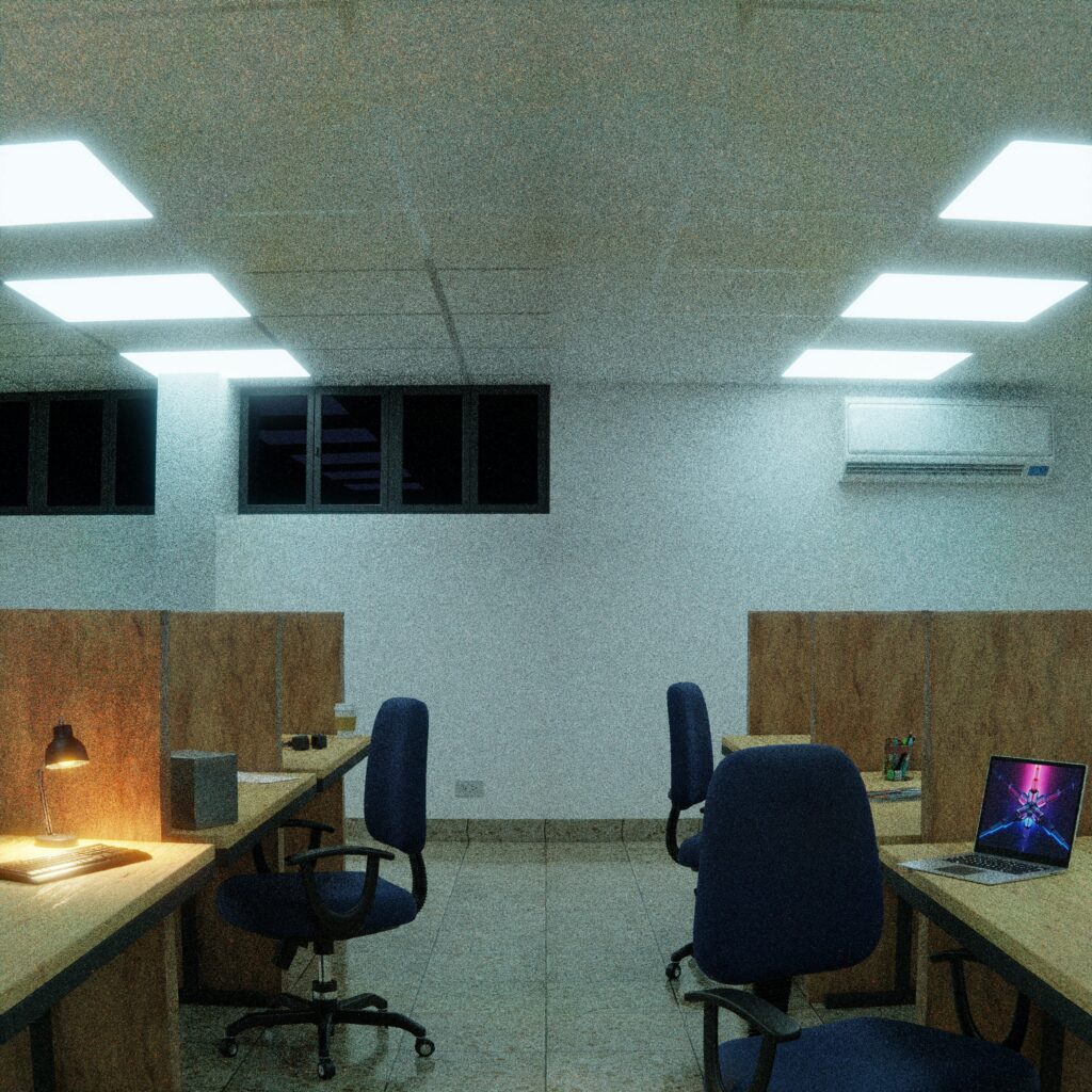 a corporate office with tables and chairs widely represents a marketing and development agency in Pakistan.